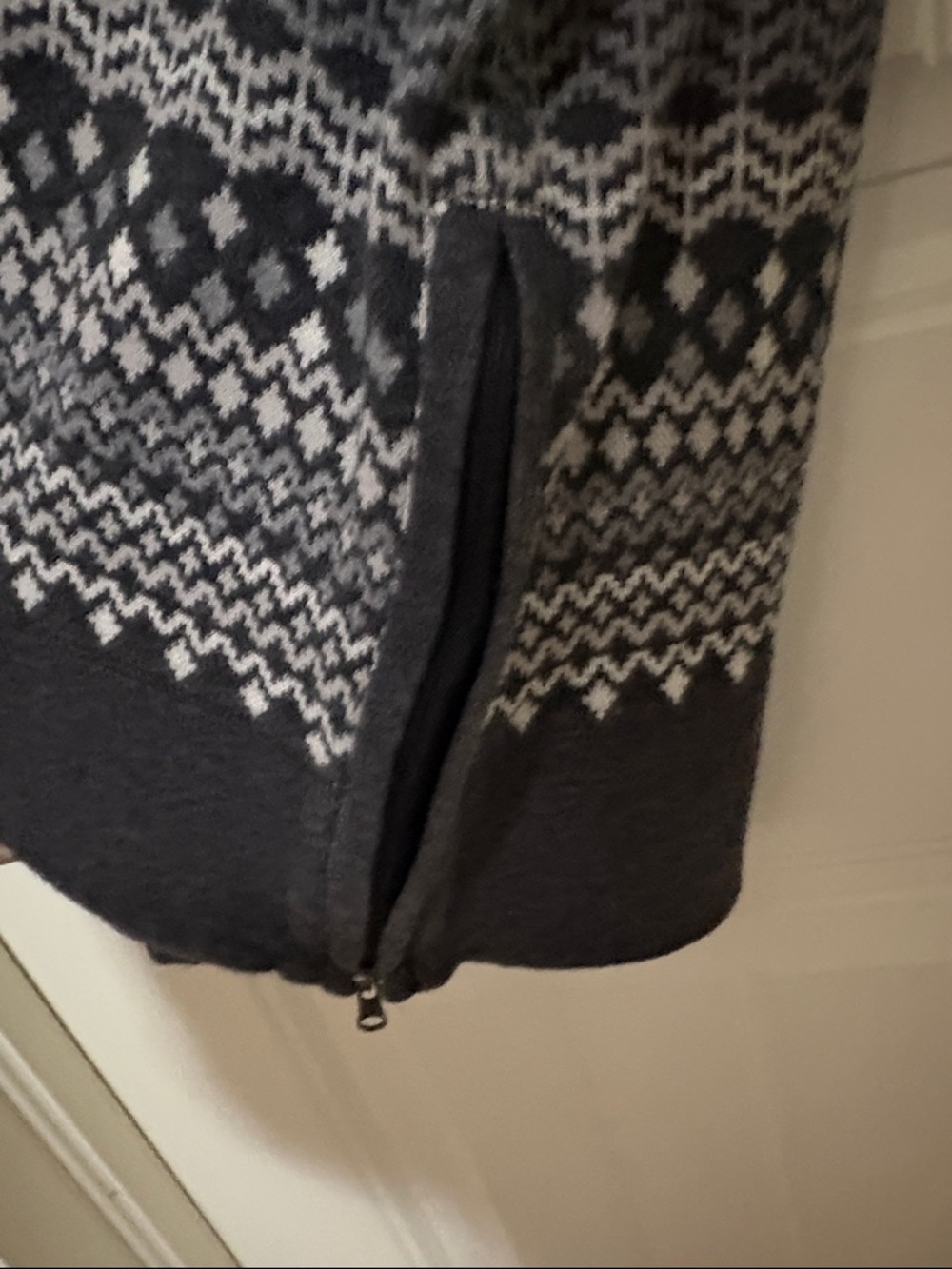 T by Talbots Cozy Nordic Pattern Cowl Neck Sweater - Black & Cream - Picture 6 of 9